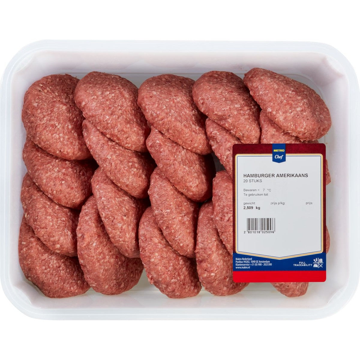 Hamburger American 20 pieces fresh weight