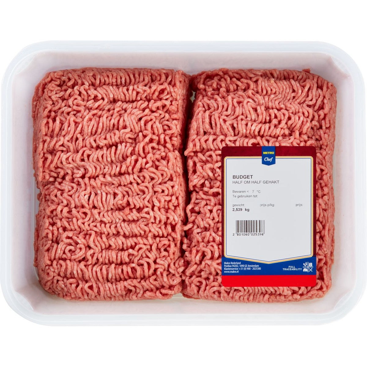 Half-and-half Minced Meat Bl 2.5 kg fresh weight