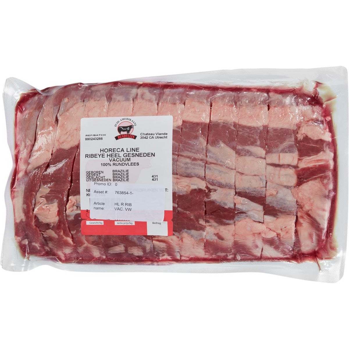Catering line Ribeye Sliced ​​Vacuum fresh weight