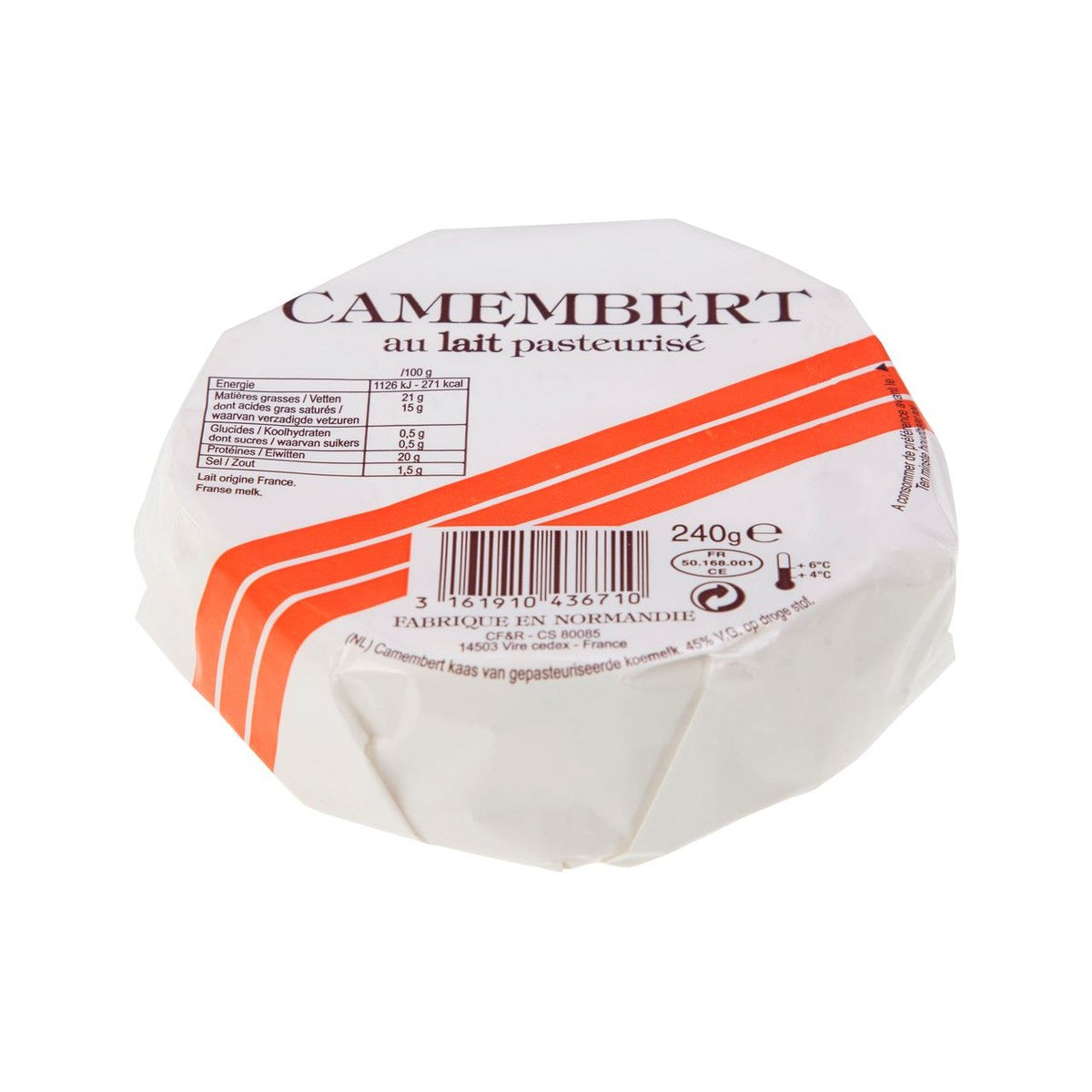 Camembert Bar Orange 45+ 240 g