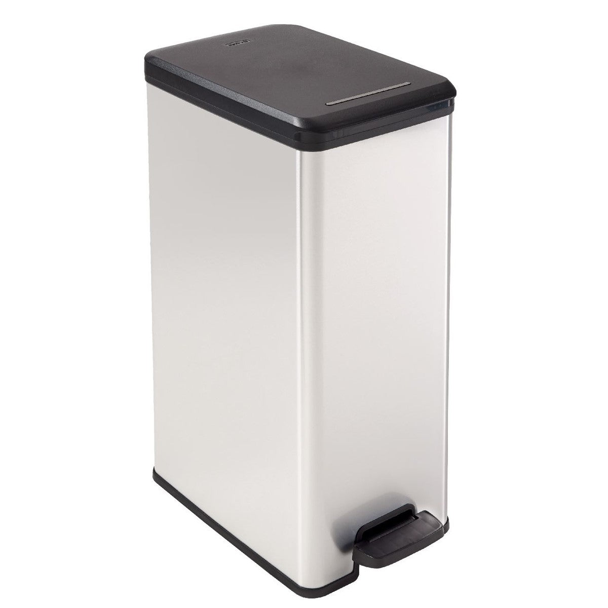 CURVER Slim Bin 40L Square Plastic Black, Silver