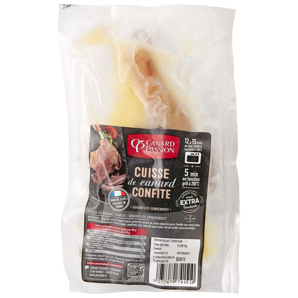 Canard Passion Confit duck leg 220 g