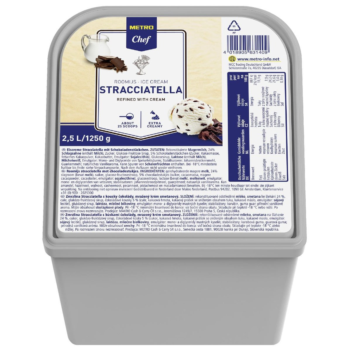 Ice cream Stracciatella 2.5 l