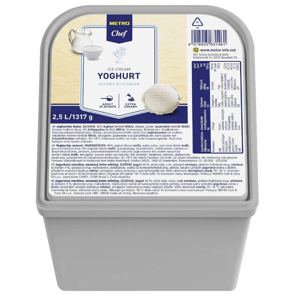 Yoghurt ice cream Natural 2.5 l