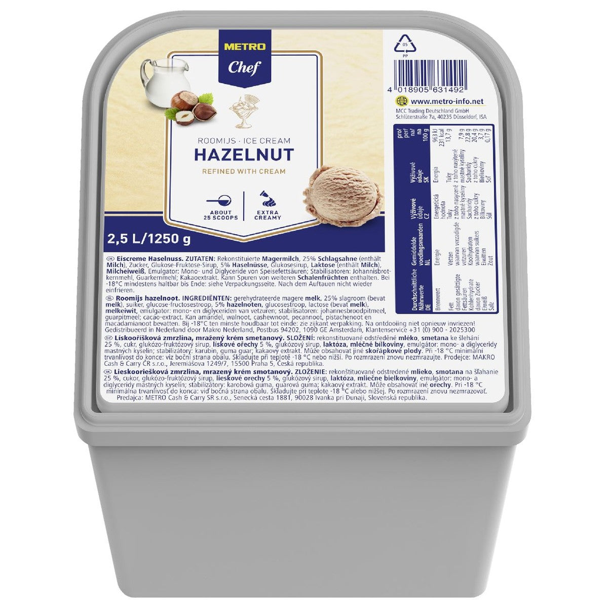 Ice cream Hazelnut 2.5 l