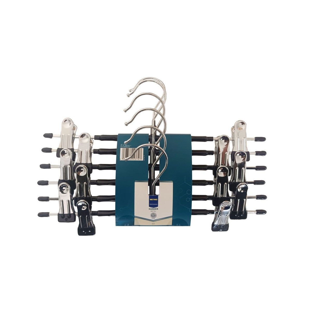 METRO PROFESSIONAL Clothing Hanger Metal Pants/Skirt 6 pieces