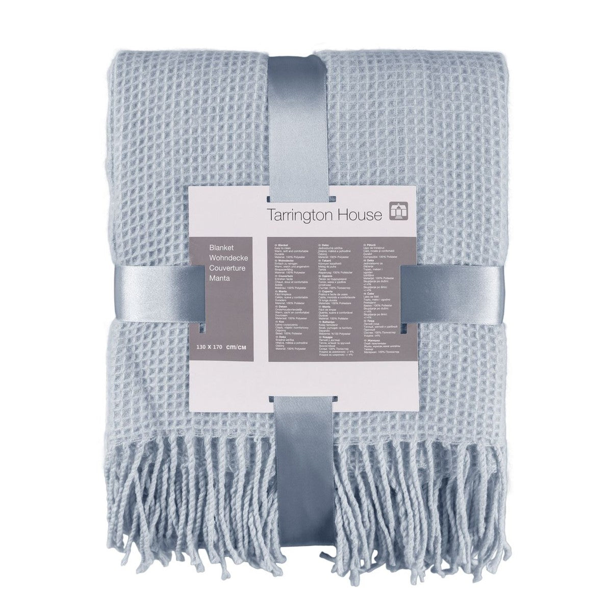 TARRINGTON HOUSE Waffle Acrylic Plaid 127 x 152 cm light blue