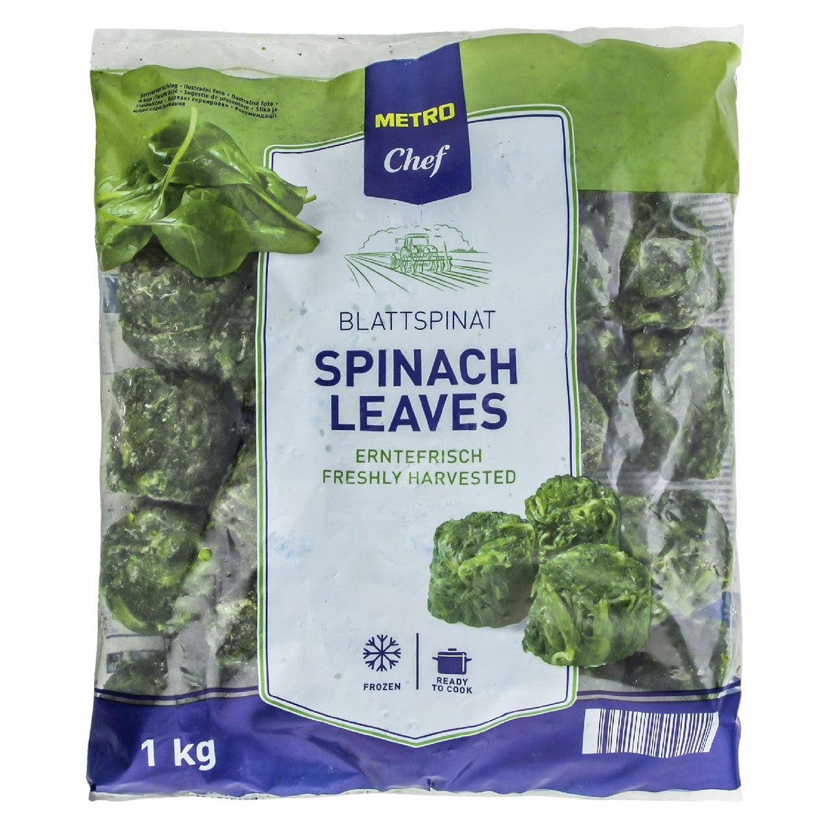 Leaf spinach portions 1 kg