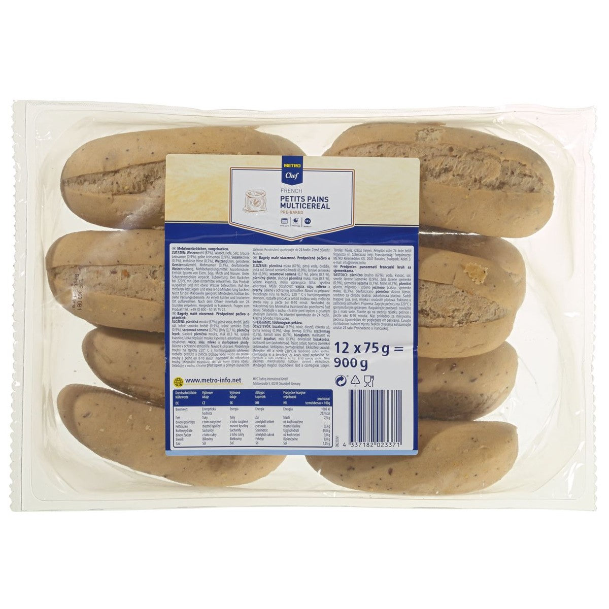 petits pains multigrain 12 pieces 900 g