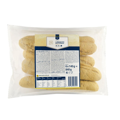 Baguette multigrain 6 pieces 840 g
