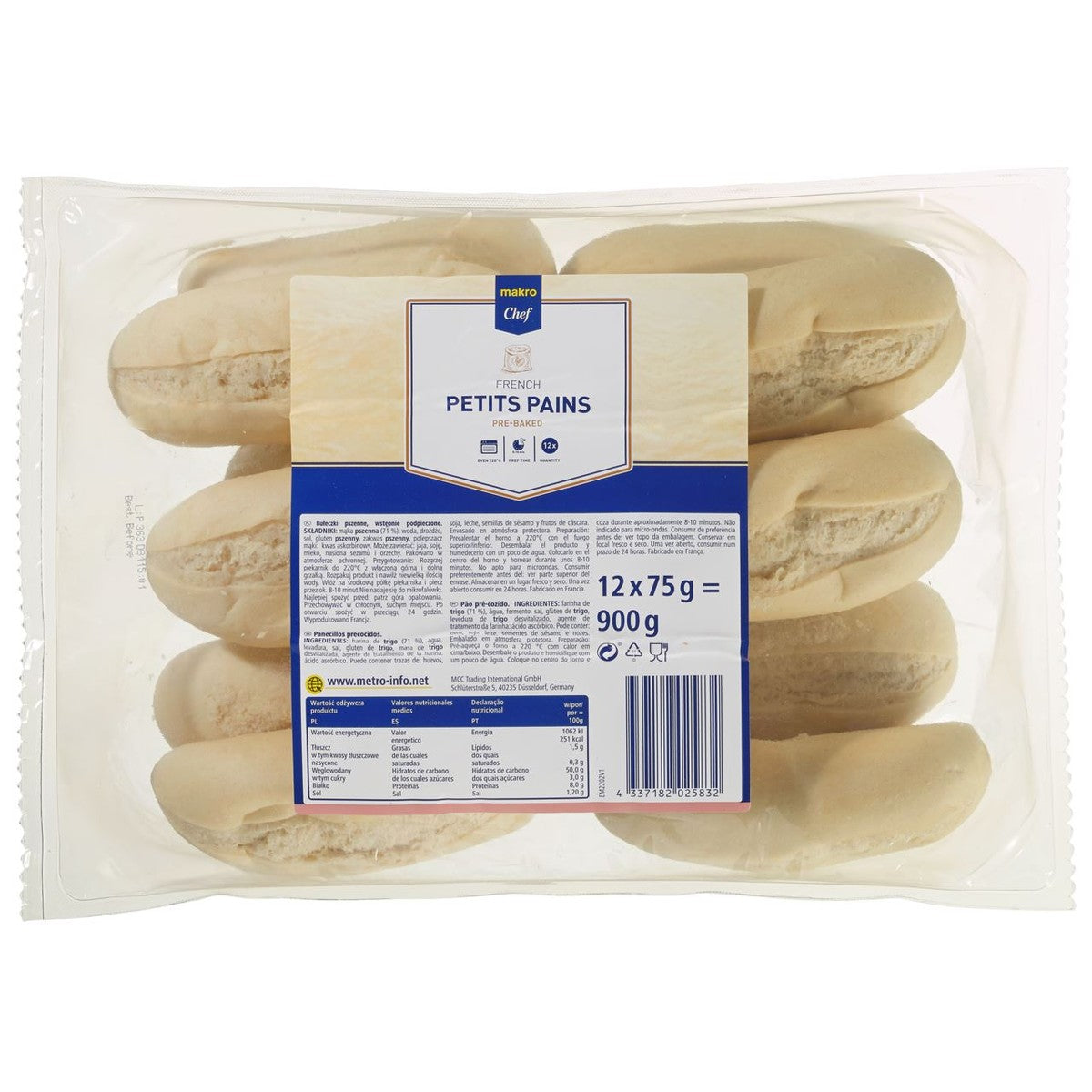 petits pains white 12 pieces 900 g