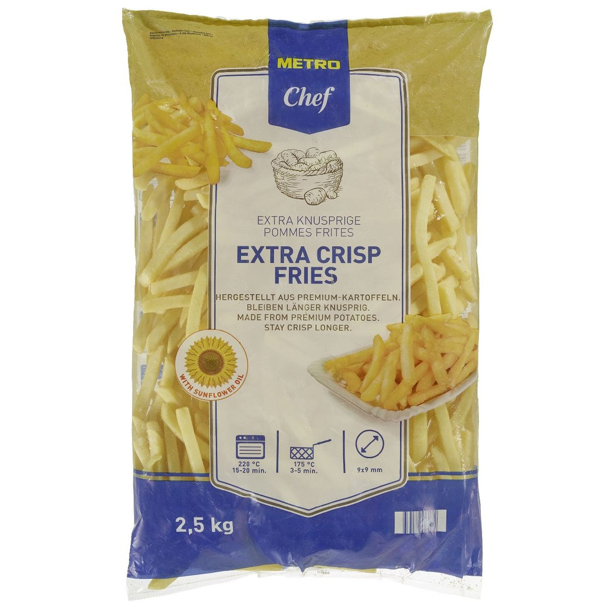Extra crisp fries 9x9 2.5 kg