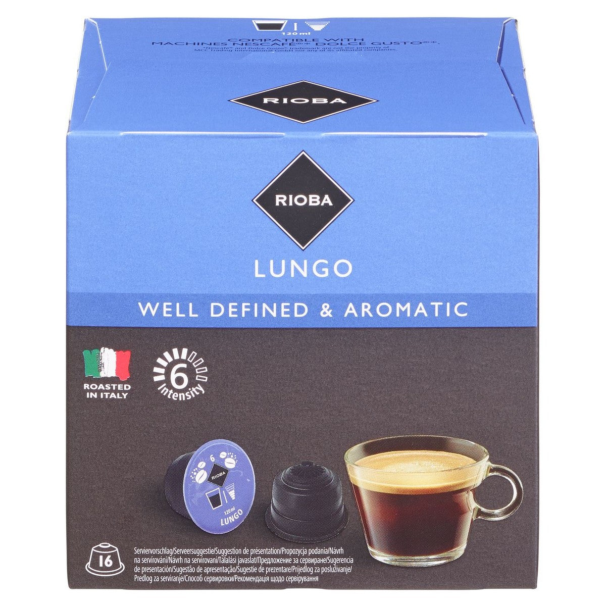 RIOBA Capsules Dolce Gusto Lungo 16 pieces