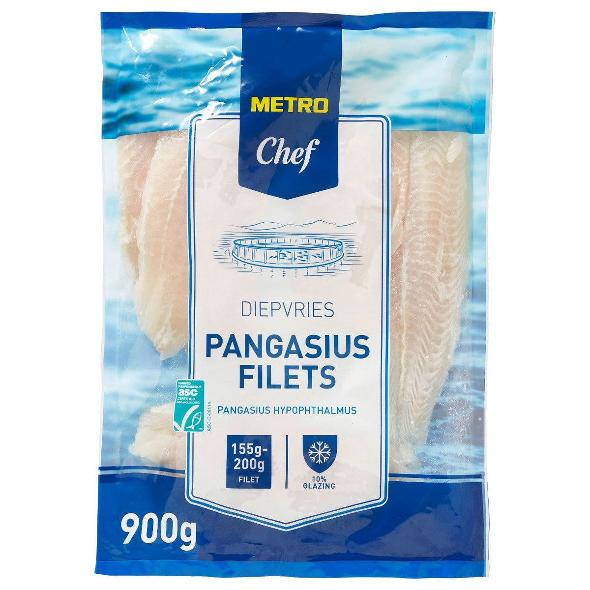 Pangasius fillet portions 170-200 g ASC quality mark 900 g