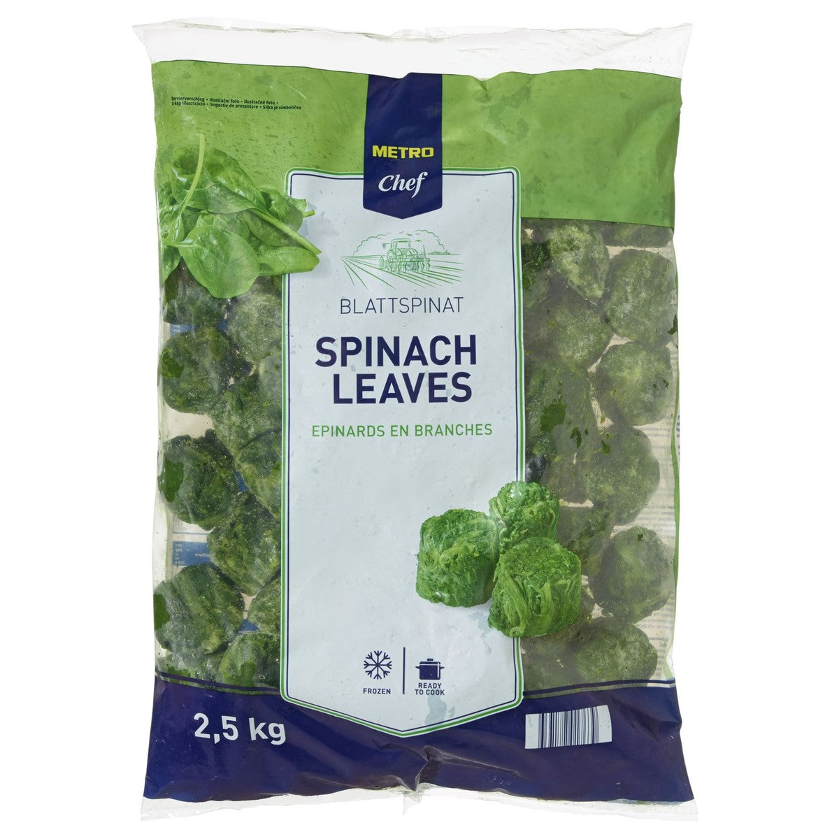 Leaf spinach portions 2.5 kg