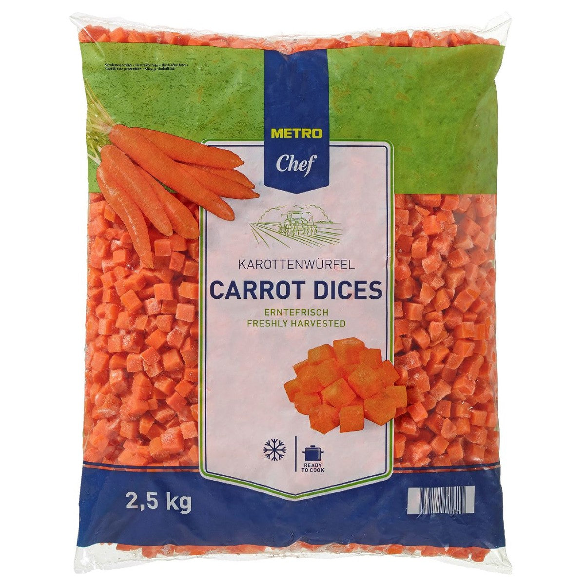 Carrot cubes 2.5 kg