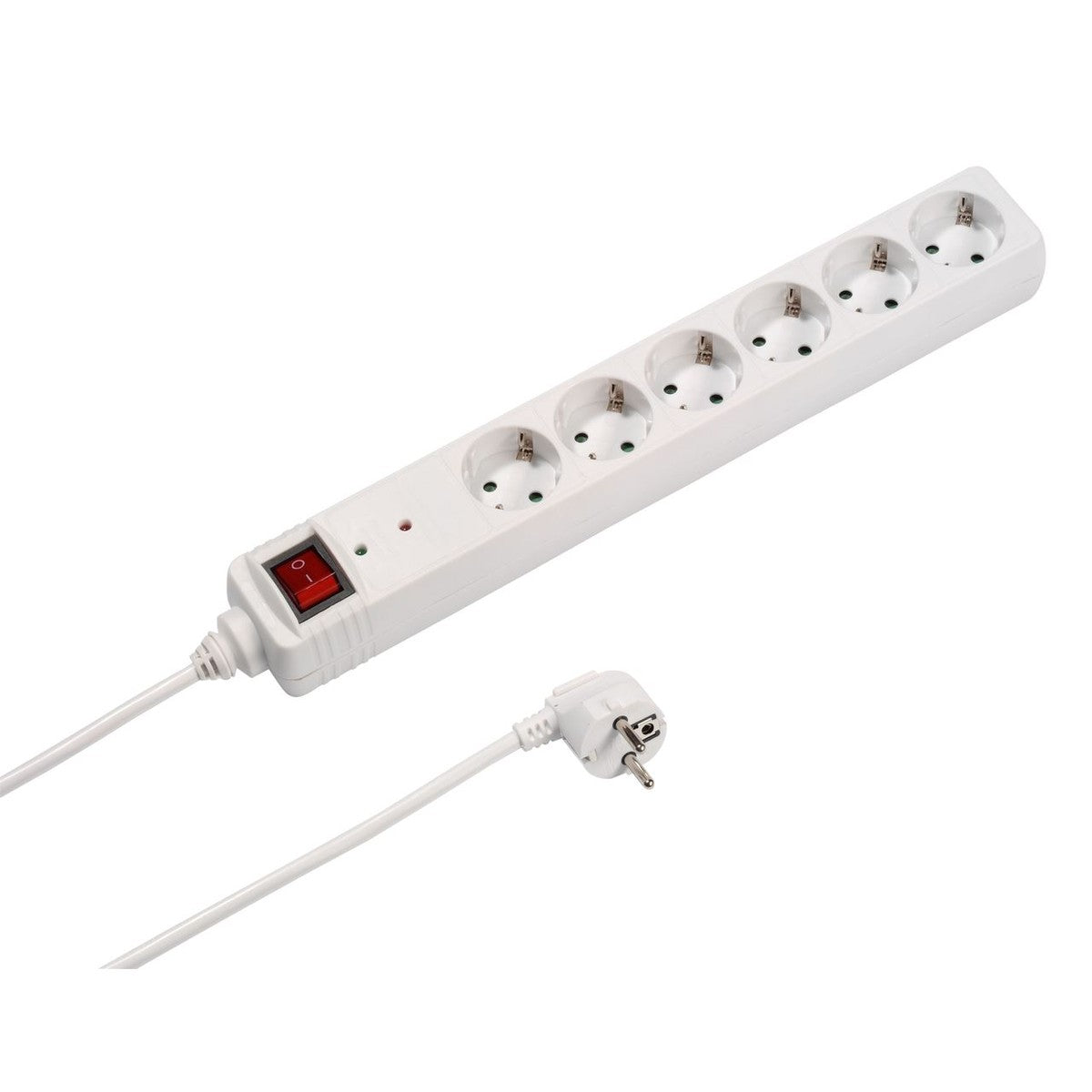 aro Power strip 6 White with switch