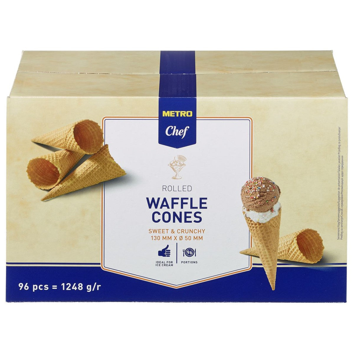 Ice cream cones Rolled 96 pieces 1248 g