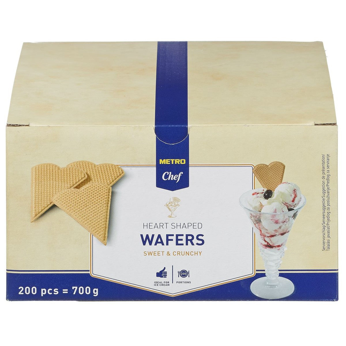 Ice cream waffles Heart Shape 200 pieces 770 g