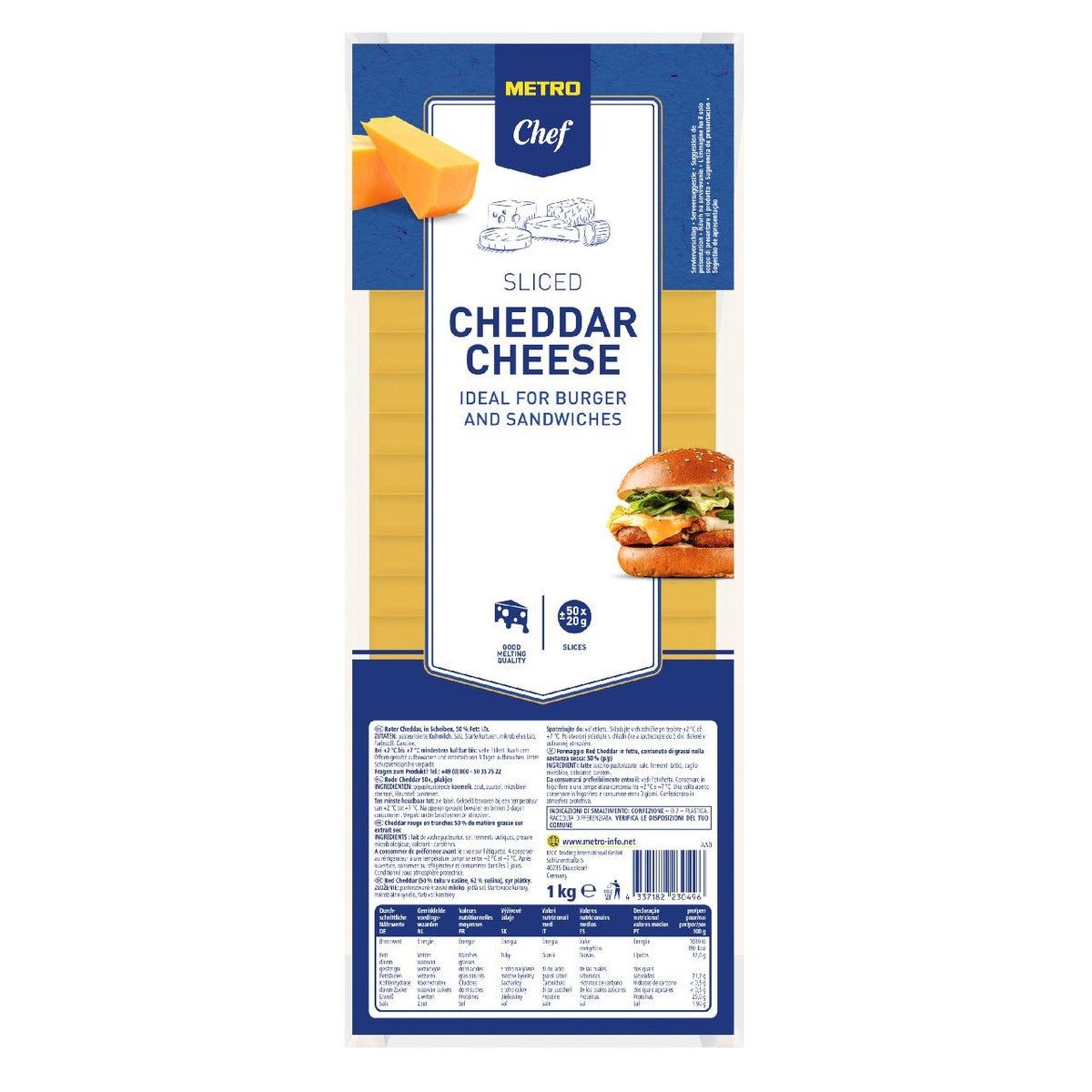 Cheddar 50+ Slices 1 kg
