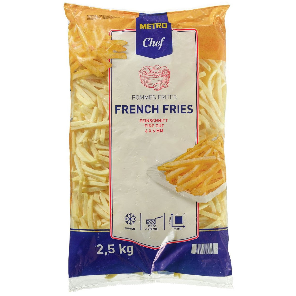 French fries 6 x 6 mm 2.5 kg