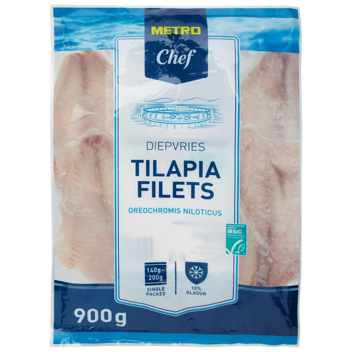 tilapia fillet ASC 140-200 900 g