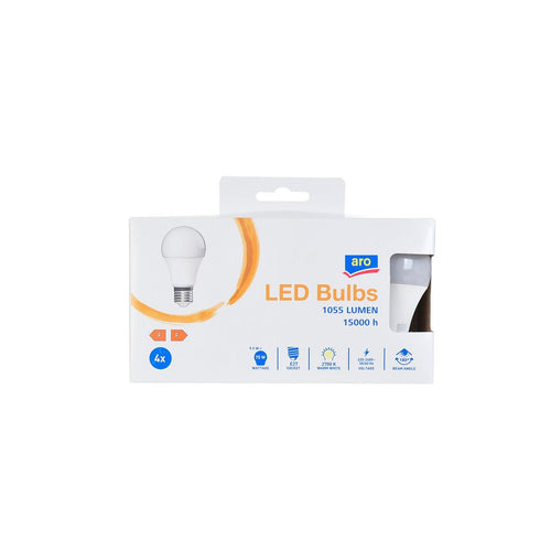 aro A60 9.5W 1055Lm E27 2700K LED Lamp 4 pieces