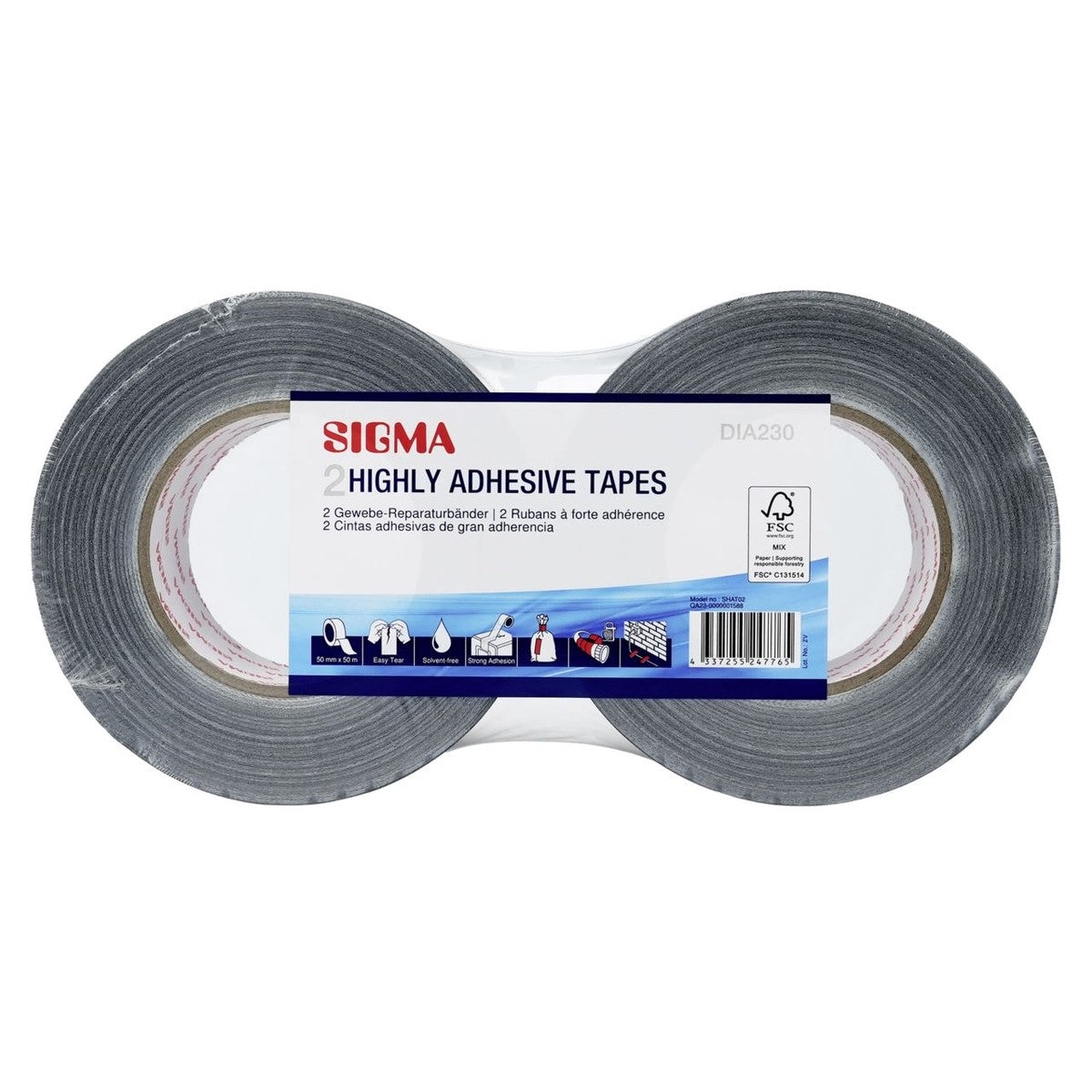 SIGMA Duct tape 50 m 2 pieces
