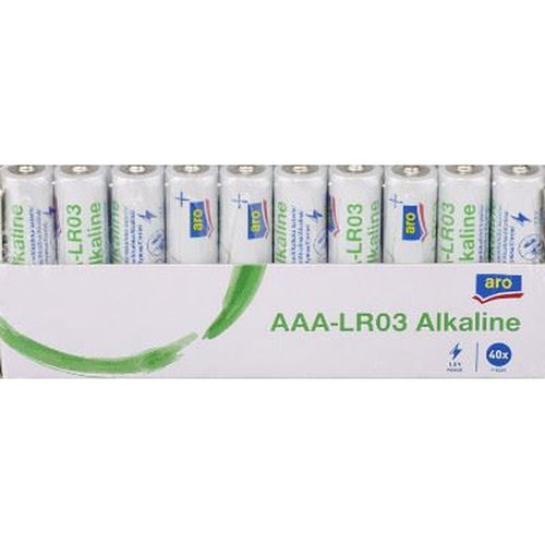 aro Lr03 AAA Alkaline Batteries 40 pieces