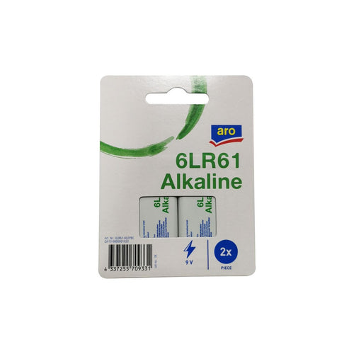 aro Pcs 6Lr61 9V Alkaline Batteries 2 pcs