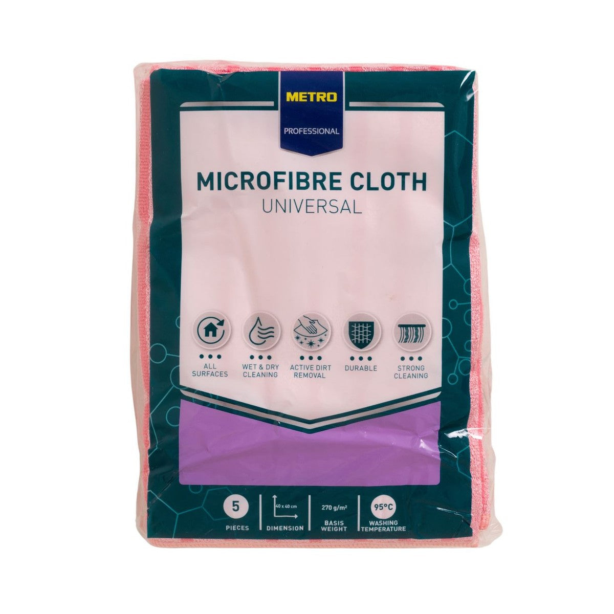 METRO PROFESSIONAL Microfibre cloth 5 pieces pink