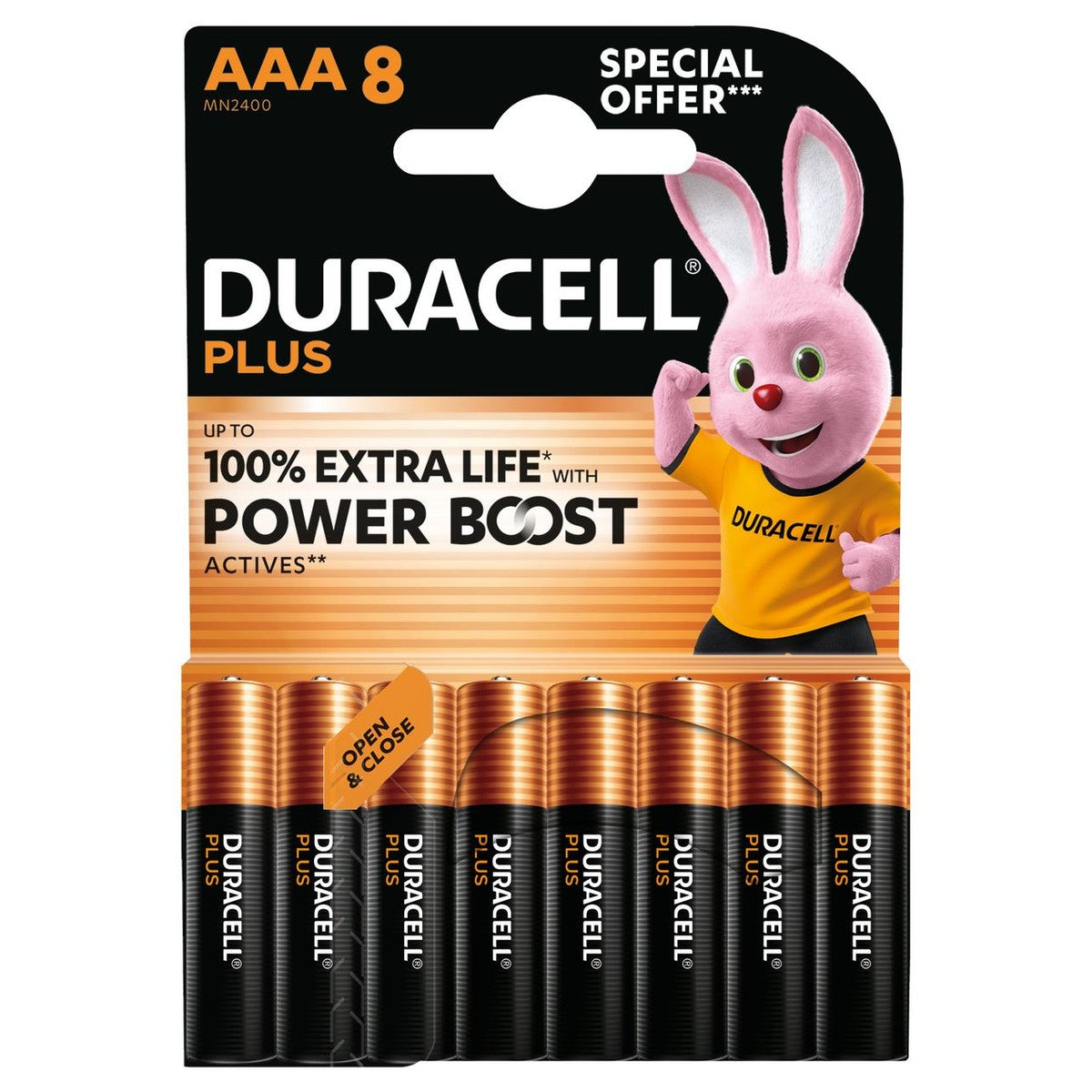 DURACELL Plus Alkaline Power Boost AAA 8 pieces