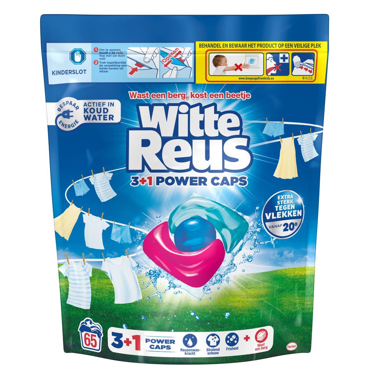 Witte Reus 3+1 Power Caps Washing Capsules 65 washes