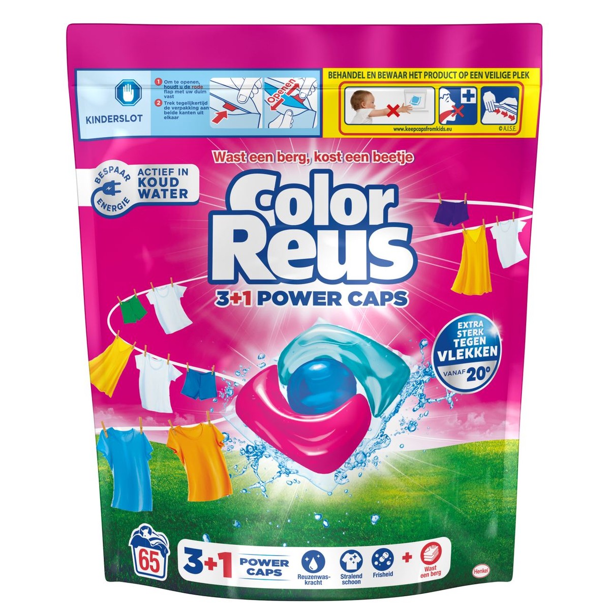 Witte Reus 3+1 Power Caps Color Washing Capsules 65 washes