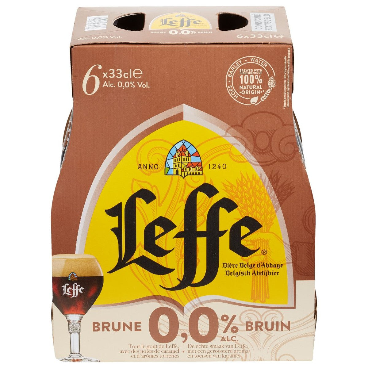 Leffe Bruin 0.0% Belgian Abbey Beer Bottles 6 x 33 cl