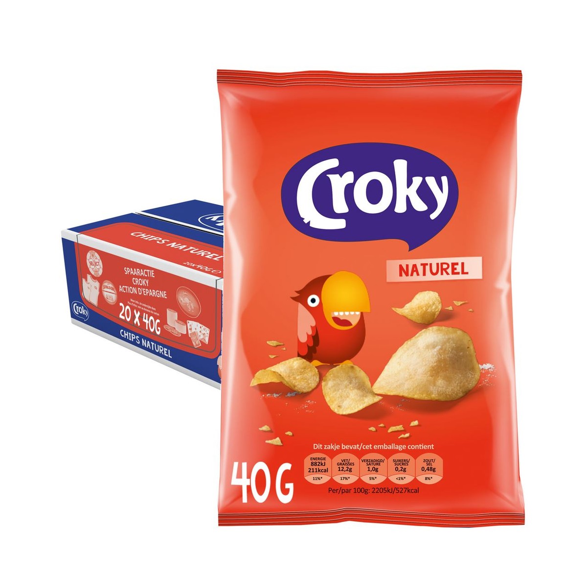 Croky Chips Natural 20 x 40 g