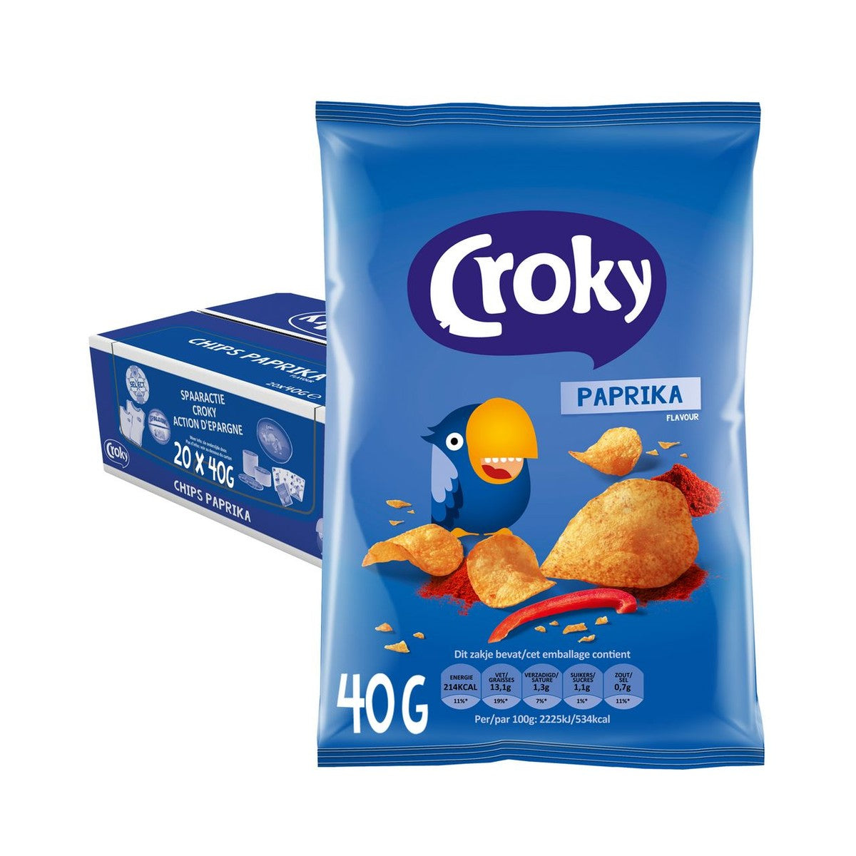 Croky Chips Paprika 20 x 40 g