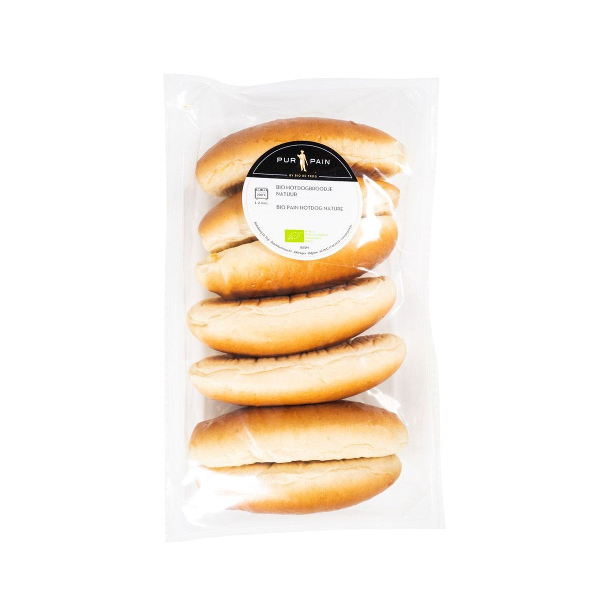 Pur Pain Bio Hot dog bread natural soft 7 x 80 grams