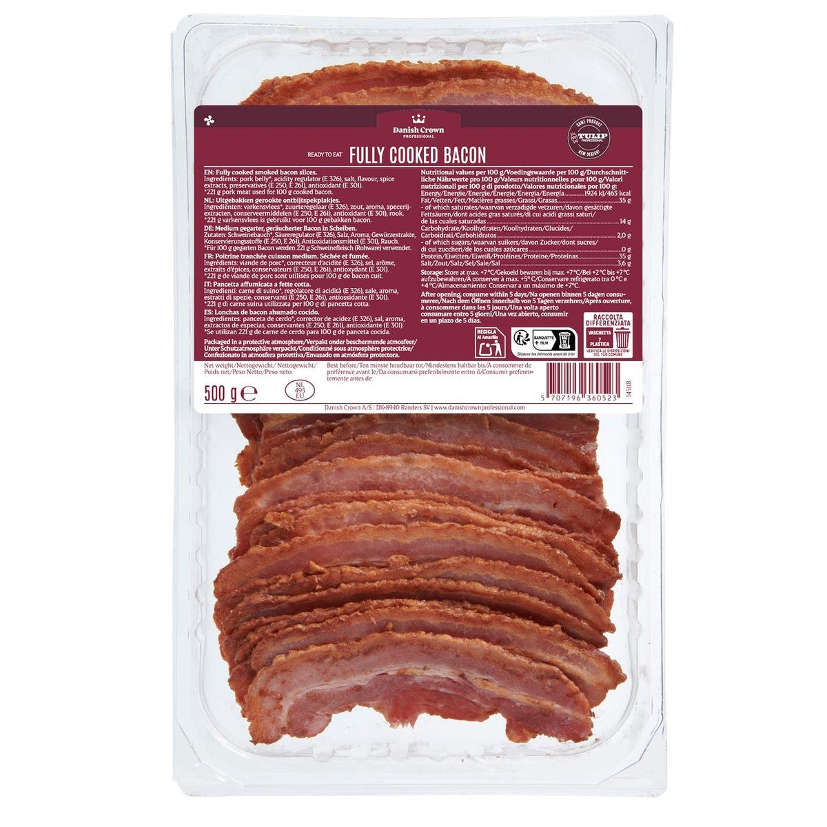 Danish Crown PROFESSIONAL Crispy bacon sliced ​​500 g