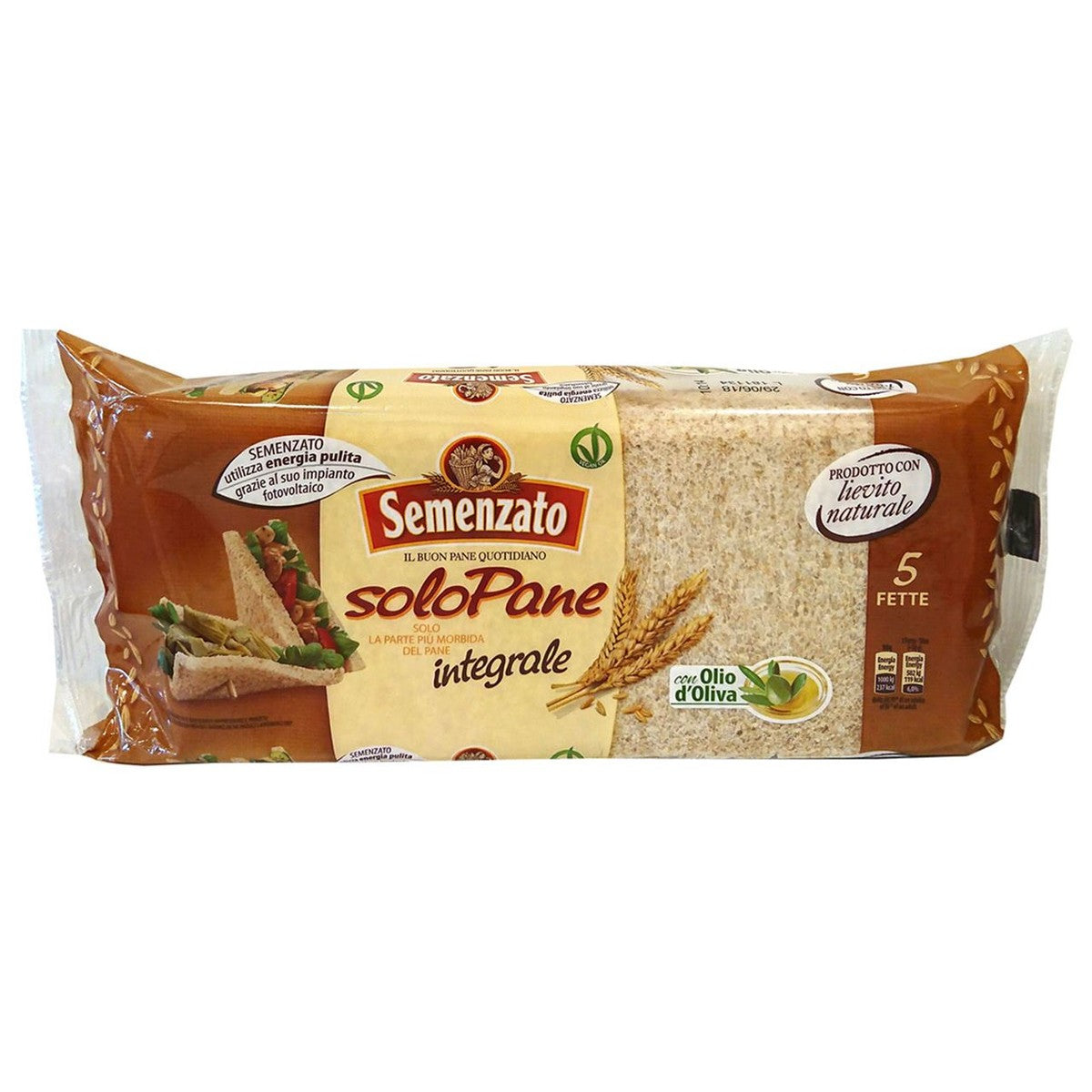 Semenzato Pane Tramezzini Whole Wheat 250 g