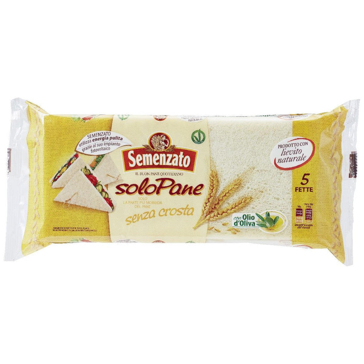 Semenzato Pane per tramezzini white 5 slices 250 grams