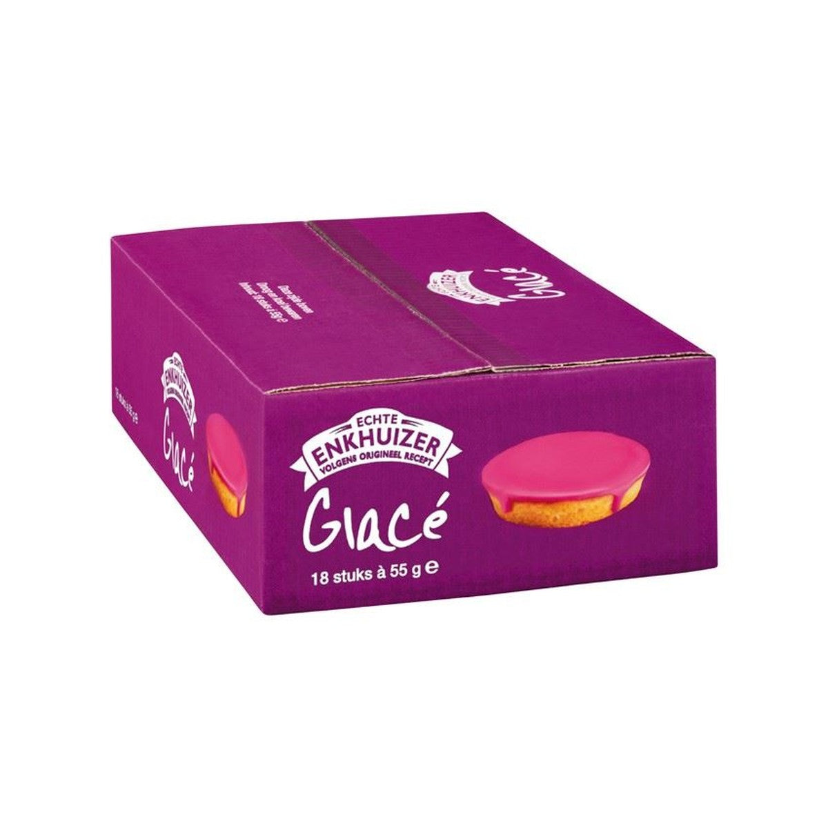 Genuine Enkhuizer Glacé Pink Cookies 18 x 55 g