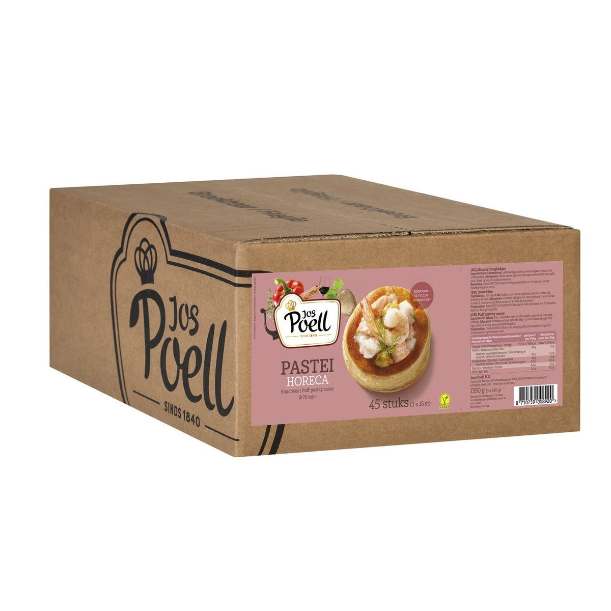 Jos Poell Patties 70 mm without cap 45 pieces 1.35 kg
