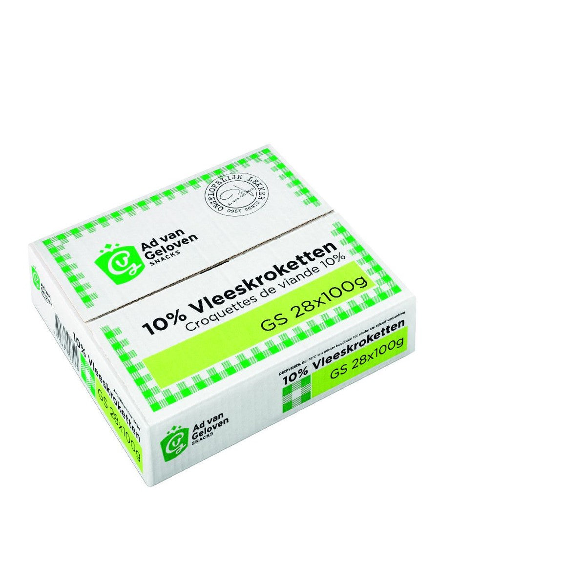 Ad van Geloven snacks 10% Meat Croquettes GS 28 x 100g