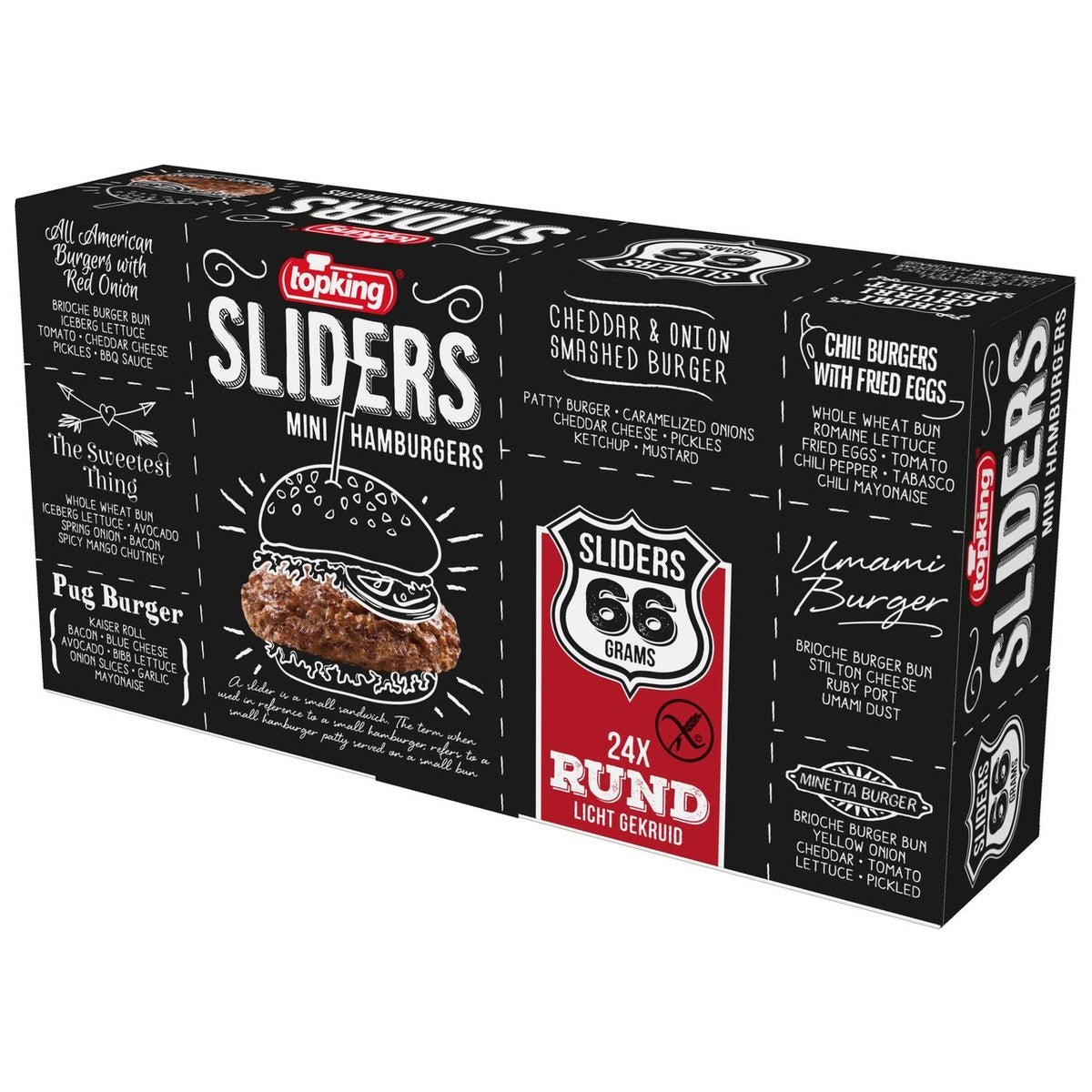 topking Sliders 66 Beef mini burgers 24 x 66 g