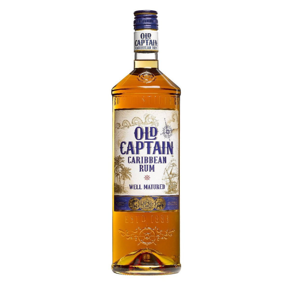 Old Captain Caribbean Rum Well Matured 1 L 37.5%