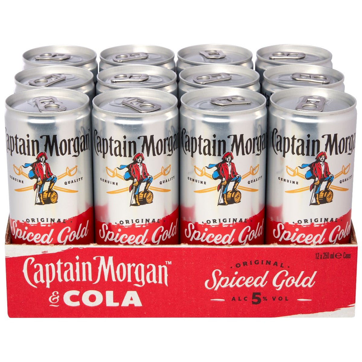 Captain Morgan Spiced Gold & Cola can 12 x 25 cl