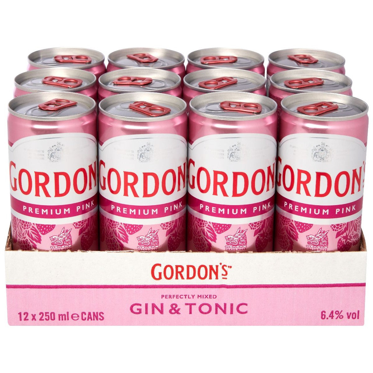 GORDON'S Pink Gin & Tonic Mixed drink can 12 x 25 cl 6.4%