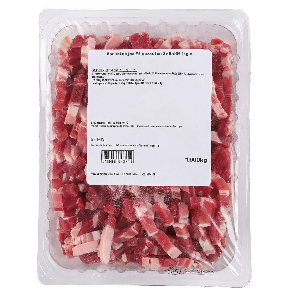 Salted bacon strips 1 kg