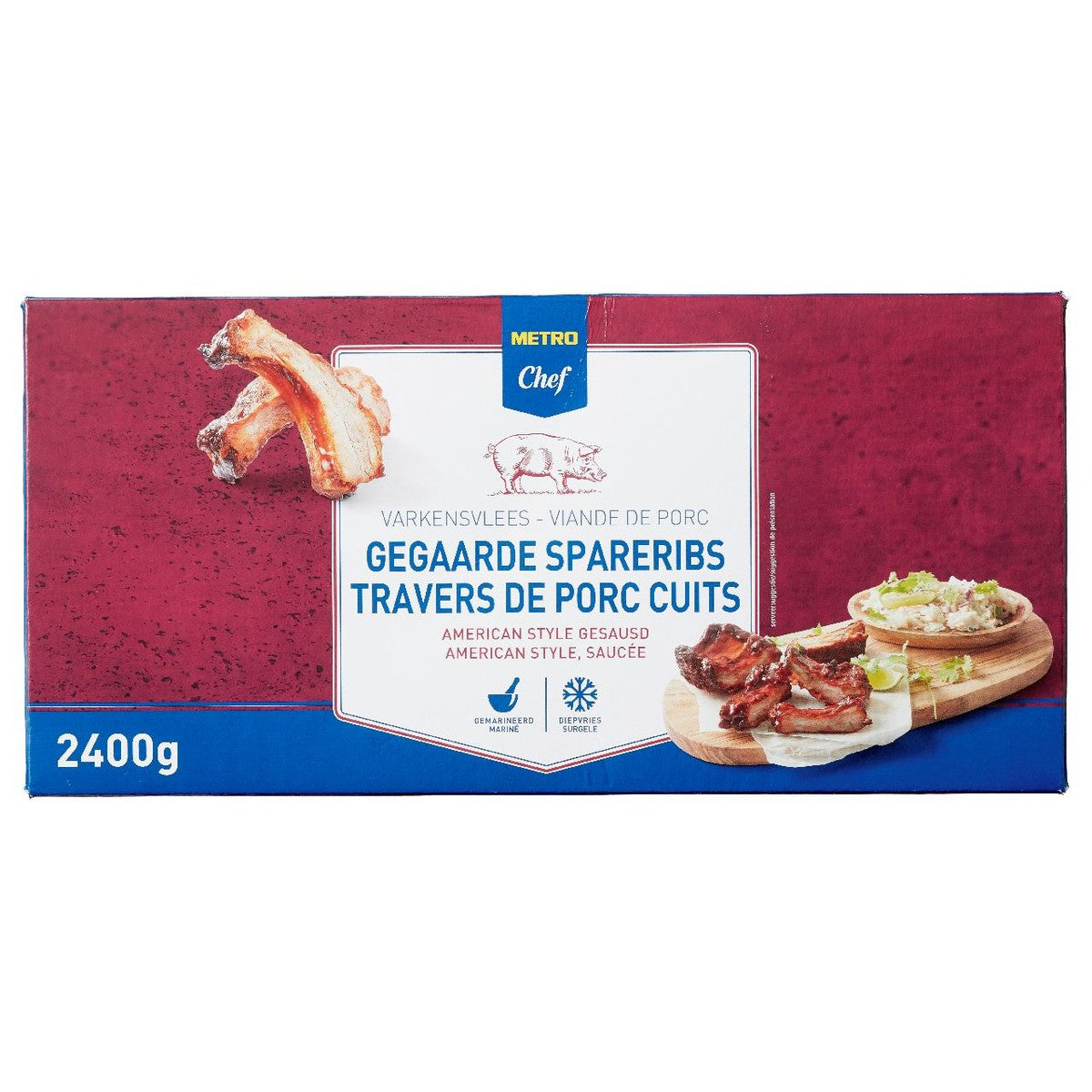 Cooked pork spareribs with American sauce 2.4 kg